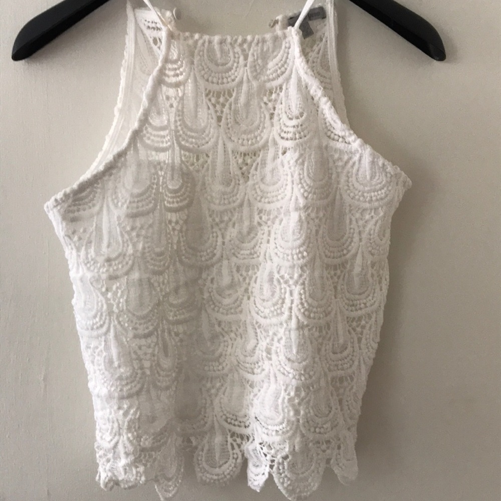 White Lacey top